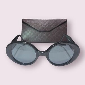 GUCCI Sunglasses Black Interlocking GG 2410/S Oval Authentic Italy Ladies